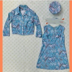 Custom 3 piece vintage outfit 70s textile